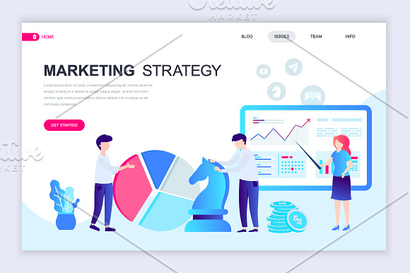 Flat Landing Page Template in Illustrations - product preview 10