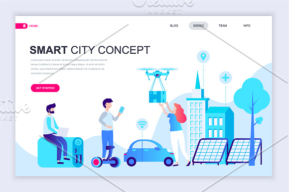 Flat Landing Page Template in Illustrations - product preview 12