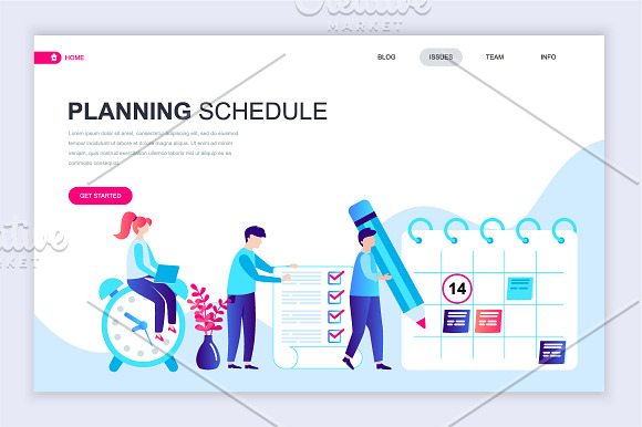 Flat Landing Page Template in Illustrations - product preview 13