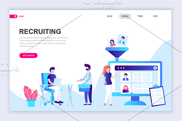 Flat Landing Page Template in Illustrations - product preview 14