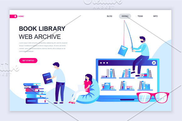 Flat Landing Page Template in Illustrations - product preview 15