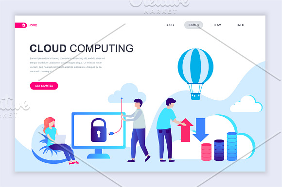 Flat Landing Page Template in Illustrations - product preview 16