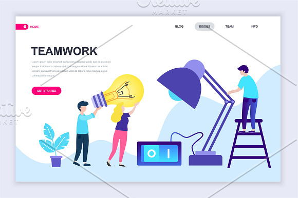 Flat Landing Page Template in Illustrations - product preview 18