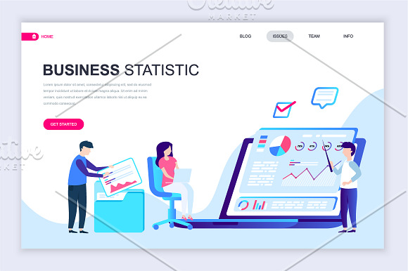 Flat Landing Page Template in Illustrations - product preview 19