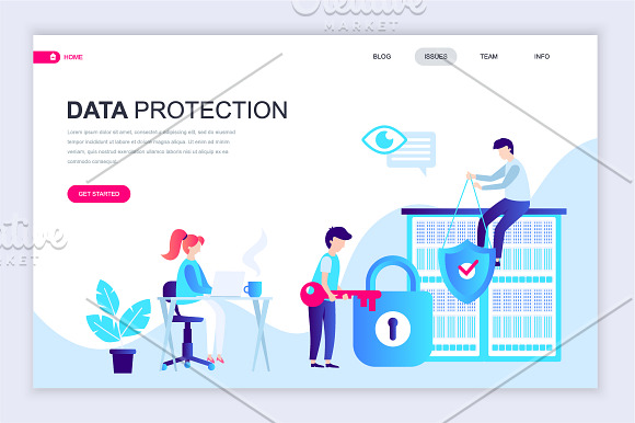 Flat Landing Page Template in Illustrations - product preview 20