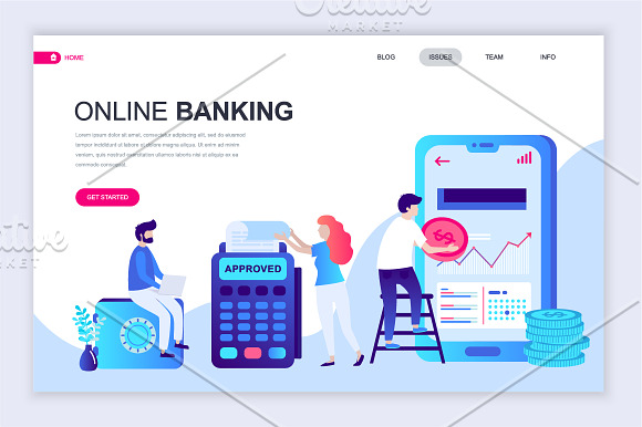 Flat Landing Page Template in Illustrations - product preview 21