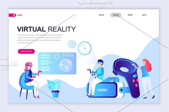 Flat Landing Page Template in Illustrations - product preview 23
