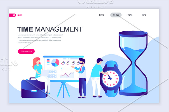 Flat Landing Page Template in Illustrations - product preview 24