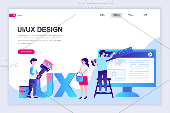 Flat Landing Page Template in Illustrations - product preview 25
