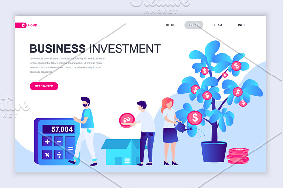 Flat Landing Page Template in Illustrations - product preview 26
