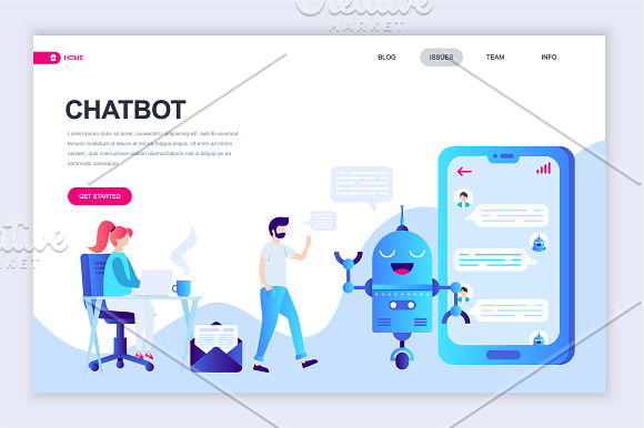 Flat Landing Page Template in Illustrations - product preview 28