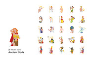 Ancient Gods color vector icons