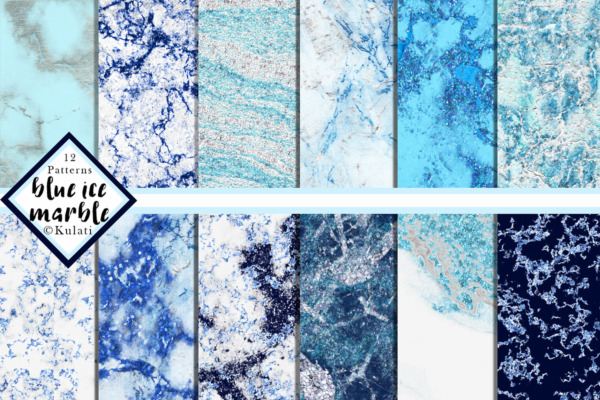 Blue Glitter Marble Patterns in Patterns - product preview 8