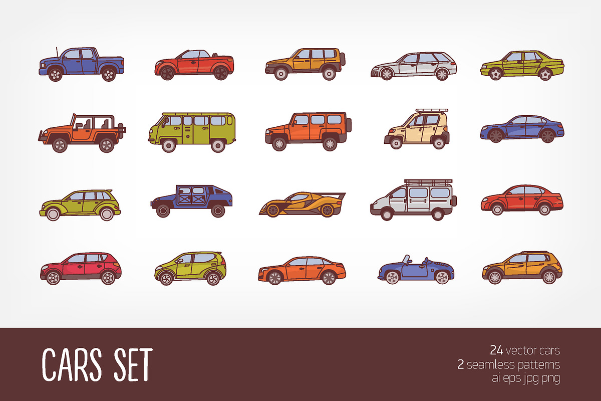 Cars lineart bundle in Illustrations - product preview 8