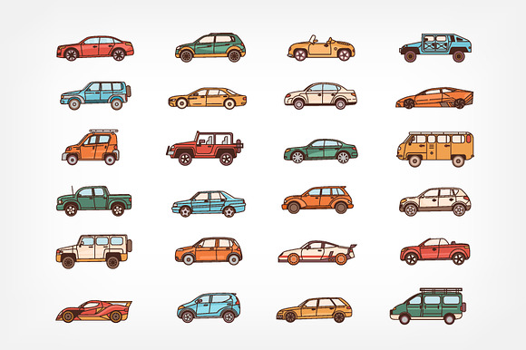 Cars lineart bundle in Illustrations - product preview 1