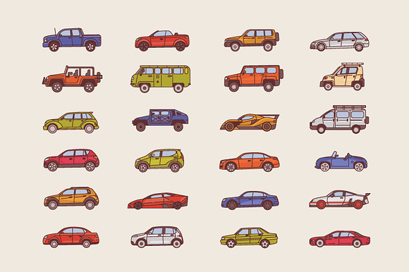 Cars lineart bundle in Illustrations - product preview 2