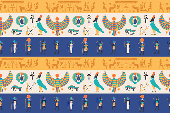 Egyptian symbols set and seamless in Illustrations - product preview 2