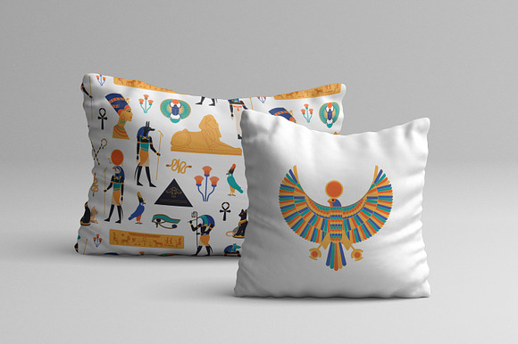 Egyptian symbols set and seamless in Illustrations - product preview 4
