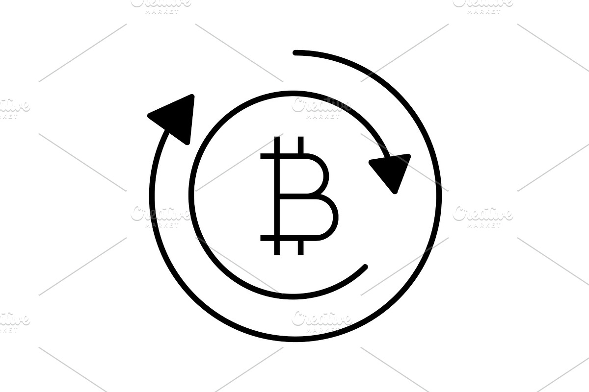 Bitcoin exchange glyph icon in Icons - product preview 8