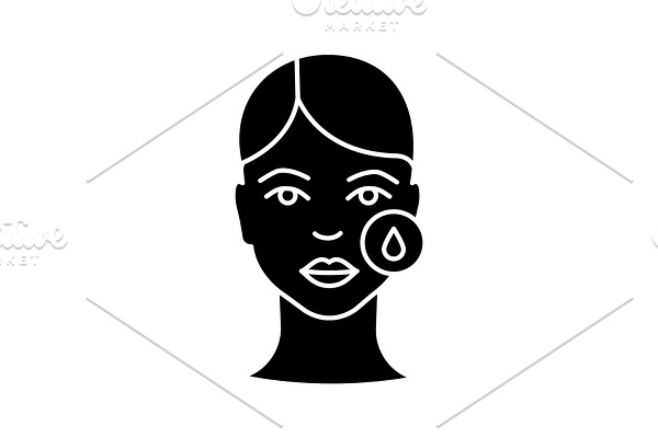 Makeup removal glyph icon