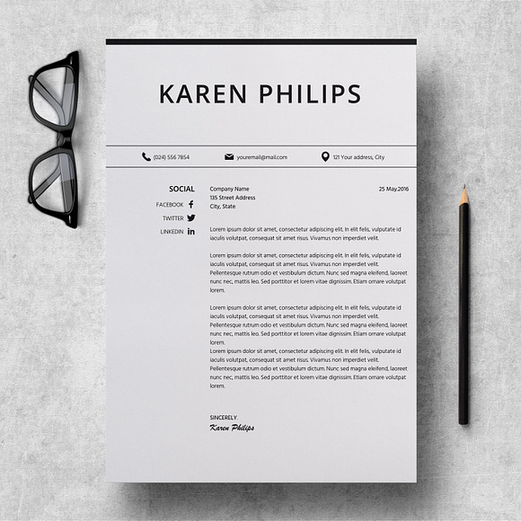 Resume | CV Template + Cover Letter in Letter Templates - product preview 3