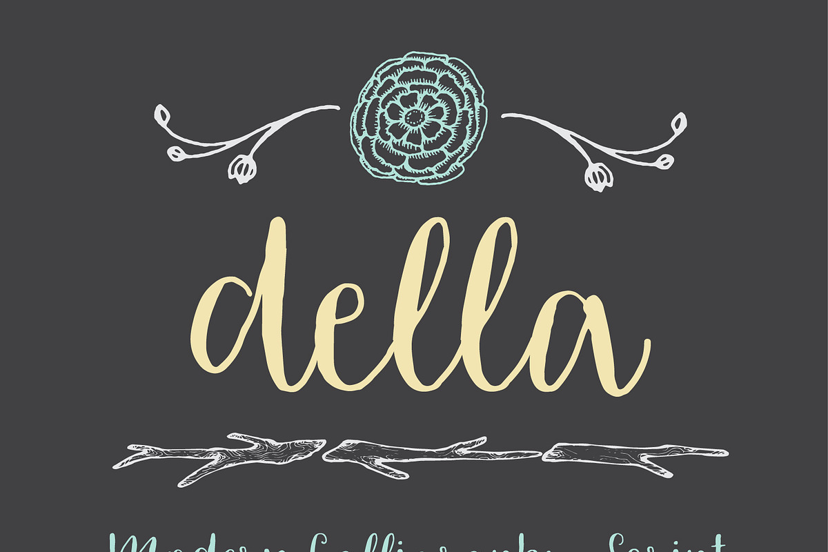 Della in Script Fonts - product preview 8