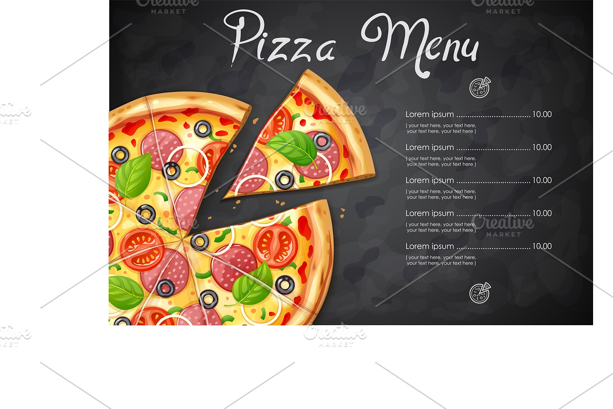 Fresh pizza with tomato, cheese. in Illustrations - product preview 8