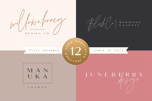 The Amoret Font Duo + 12 Logos in Wedding Fonts - product preview 2