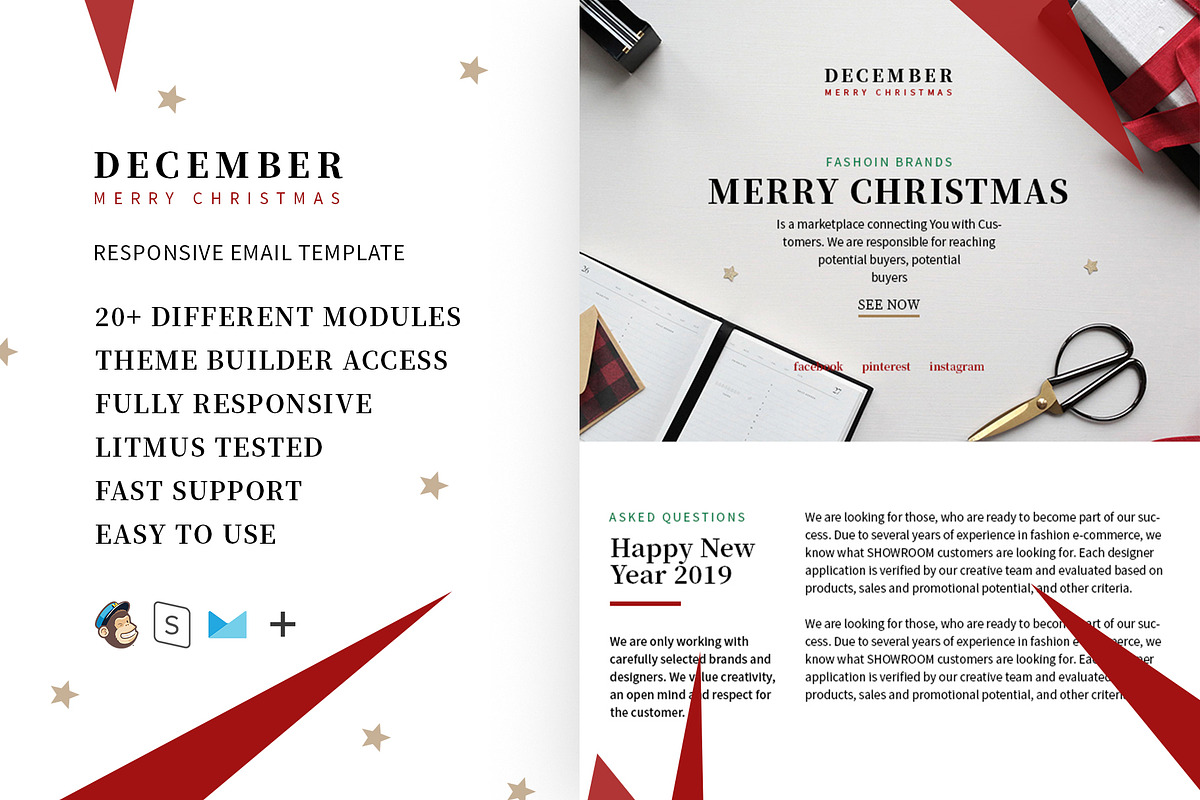 December - Christmas email template in Mailchimp Templates - product preview 8