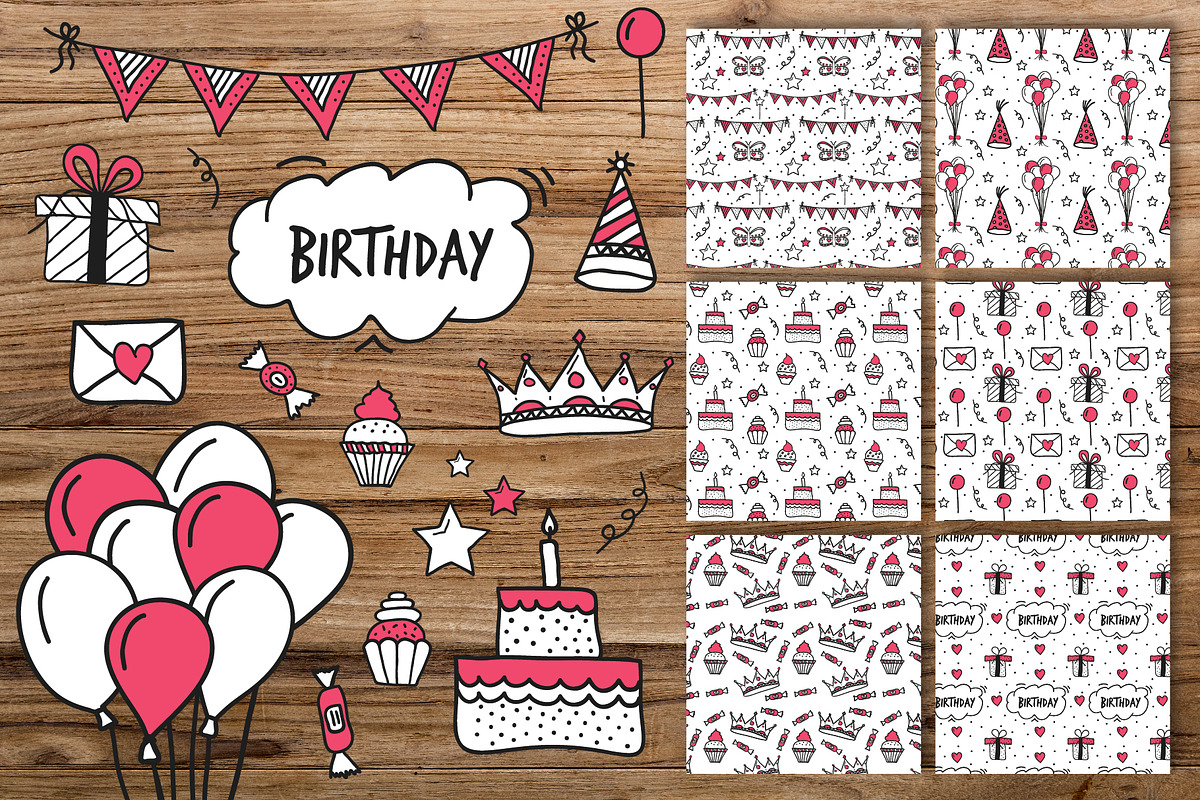 Birthday elements and patterns in Patterns - product preview 8
