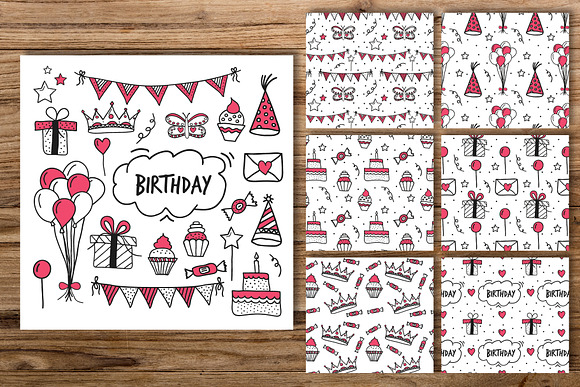 Birthday elements and patterns in Patterns - product preview 1