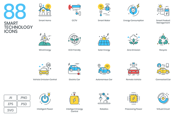 88 Smart Technology Icons in Graphics - product preview 5