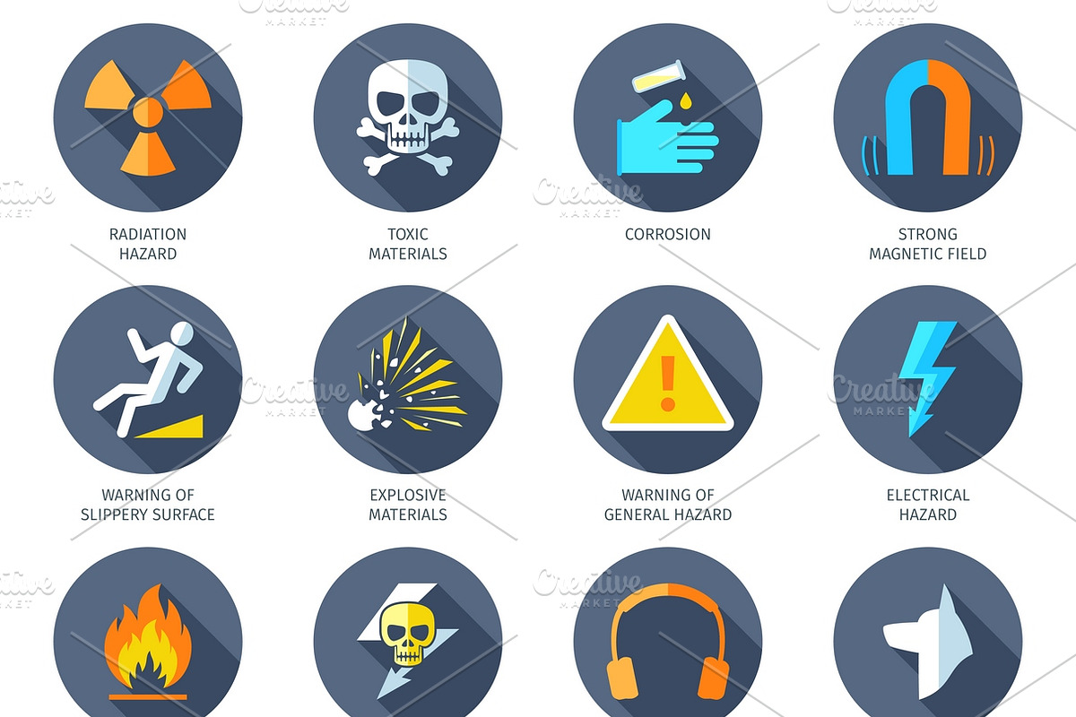 Dangerous hazard icons set in Icons - product preview 8