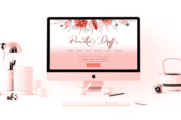 Coral Floral Wedding graphic & font in Wedding Templates - product preview 7