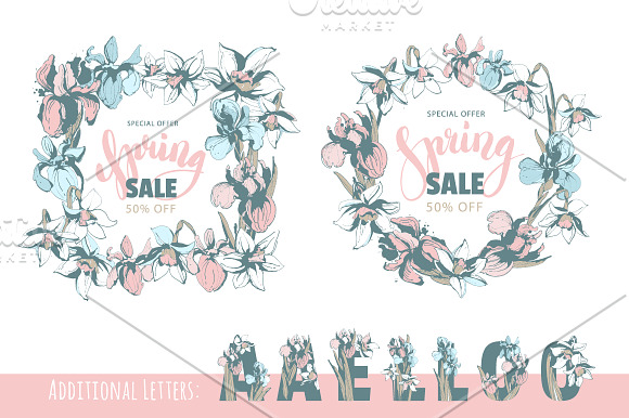 Monogram Floral Alphabet Letters in Illustrations - product preview 2