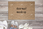 Spring Doormat Mock-up PSD+JPG