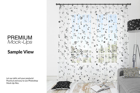 Voile Curtain Lampshade Blanket Set in Product Mockups - product preview 5