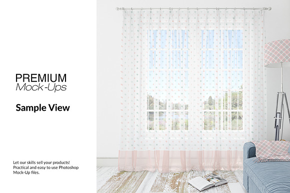 Voile Curtain Lampshade Blanket Set in Product Mockups - product preview 6