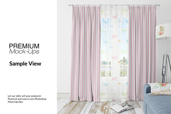 Voile Curtain Lampshade Blanket Set in Product Mockups - product preview 9