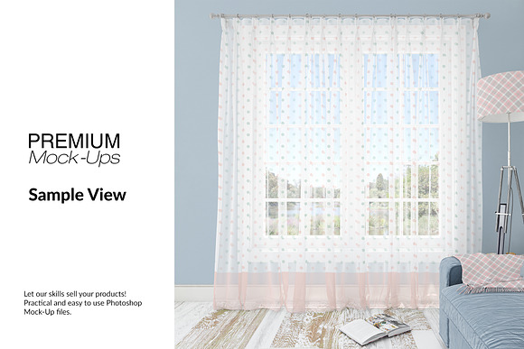 Voile Curtain Lampshade Blanket Set in Product Mockups - product preview 10
