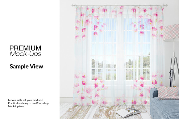 Voile Curtain Lampshade Blanket Set in Product Mockups - product preview 11