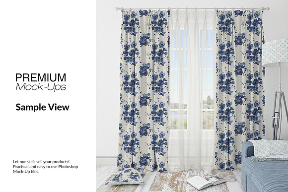 Voile Curtain Lampshade Blanket Set in Product Mockups - product preview 13