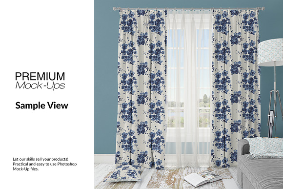 Voile Curtain Lampshade Blanket Set in Product Mockups - product preview 14
