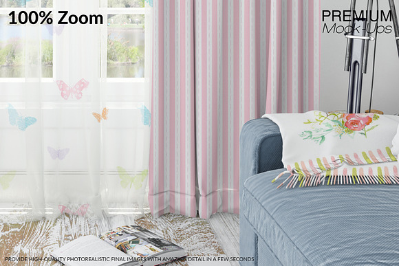 Voile Curtain Lampshade Blanket Set in Product Mockups - product preview 17