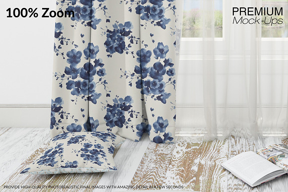 Voile Curtain Lampshade Blanket Set in Product Mockups - product preview 18