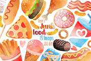 Watercolor Junk Food Clipart