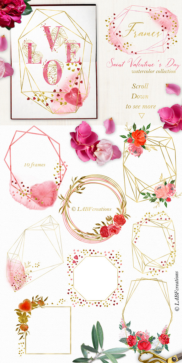 Saint Valentine's Day watercolor kit in Illustrations - product preview 3