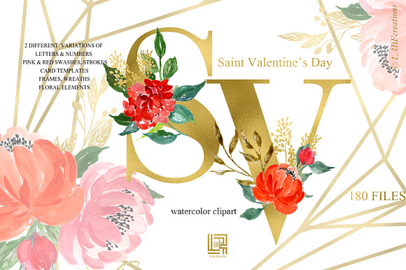 Saint Valentine's Day watercolor kit in Illustrations - product preview 5
