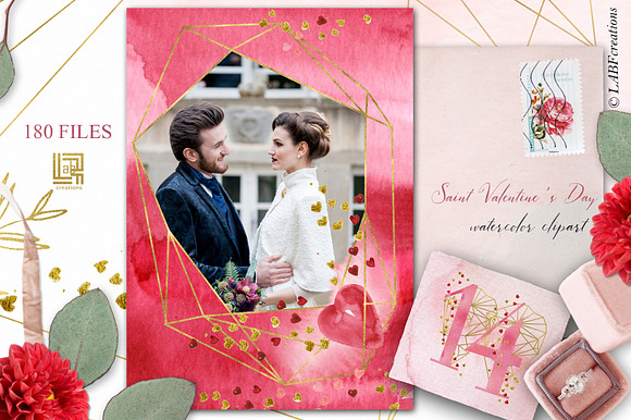 Saint Valentine's Day watercolor kit in Illustrations - product preview 8