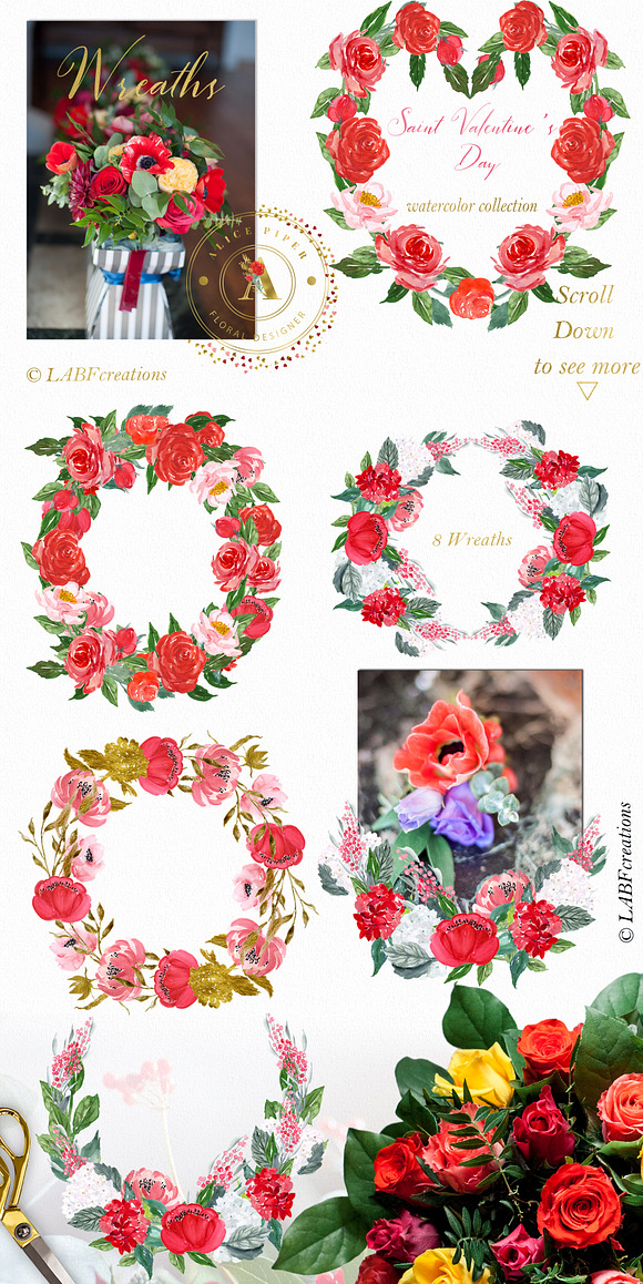 Saint Valentine's Day watercolor kit in Illustrations - product preview 11